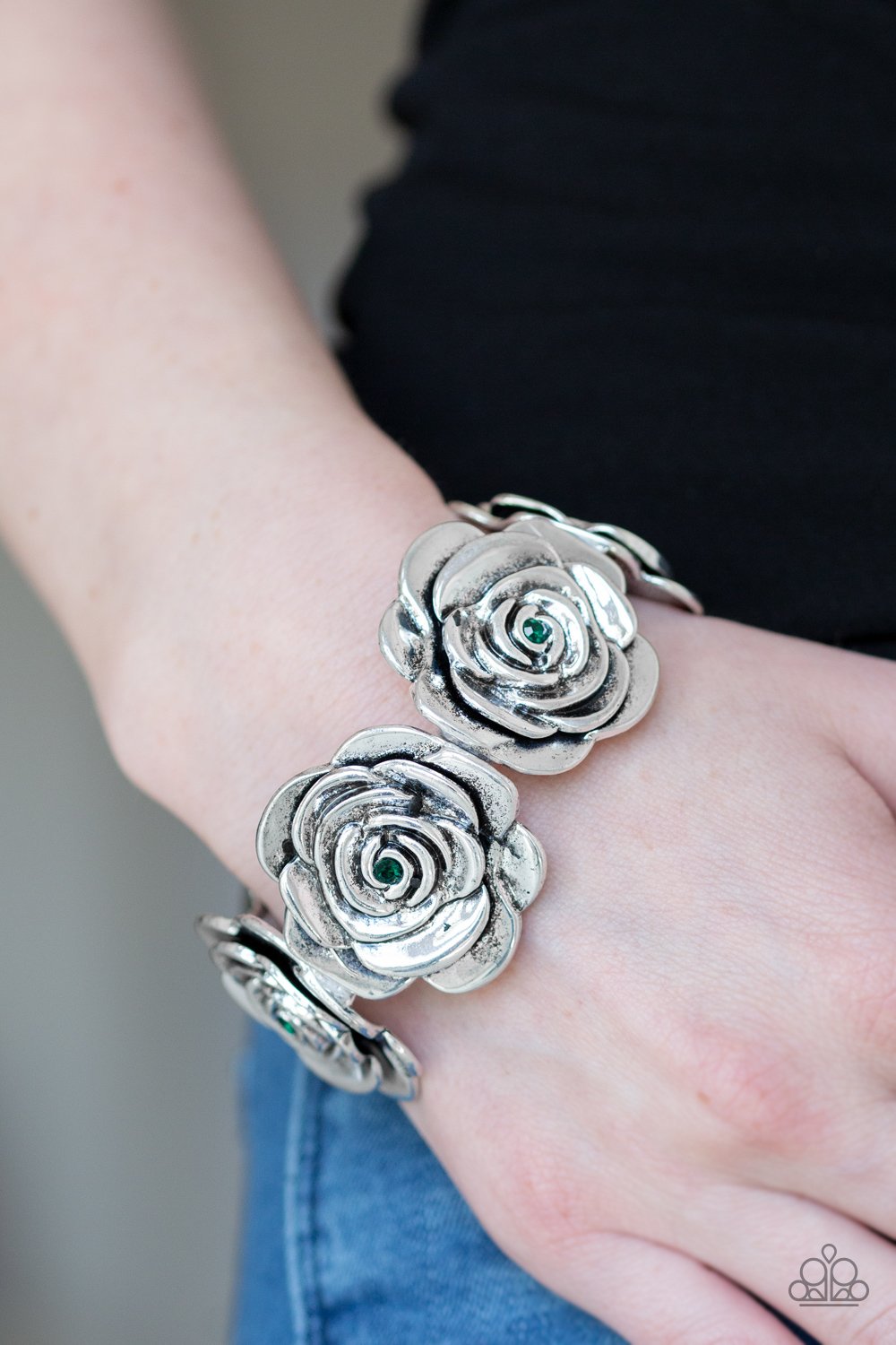 Floral Flamboyancy-green-Paparazzi bracelet