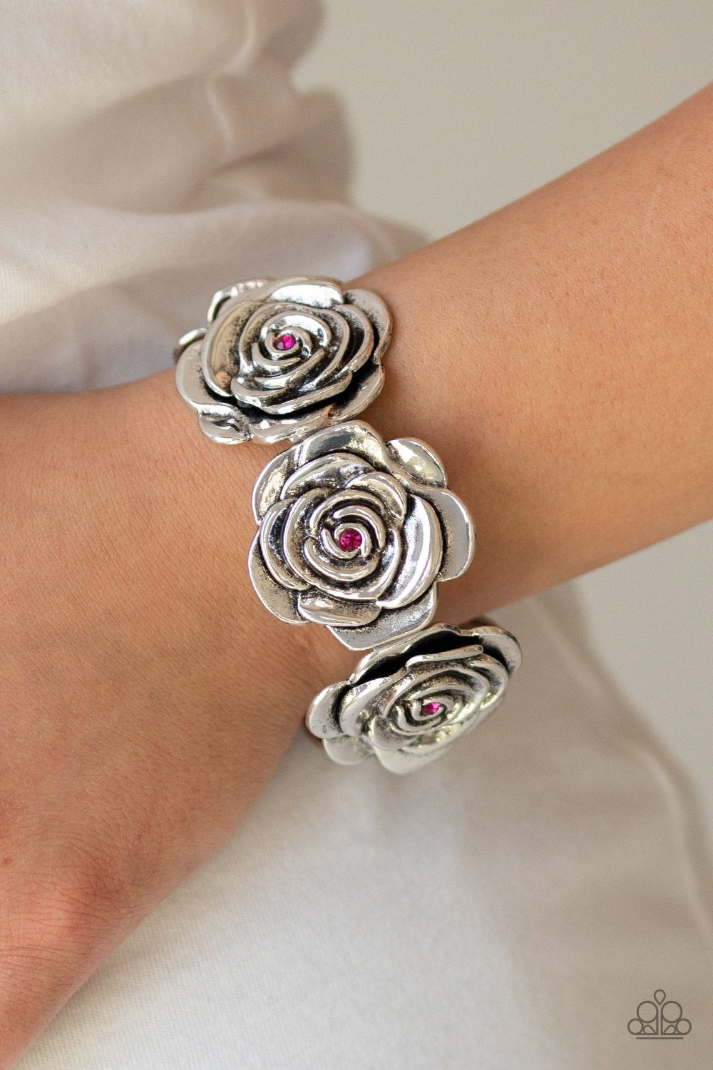 Floral Flamboyancy-pink-Paparazzi bracelet