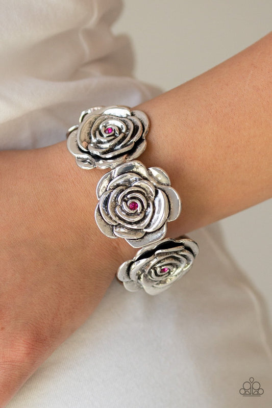 Floral Flamboyancy-pink-Paparazzi bracelet