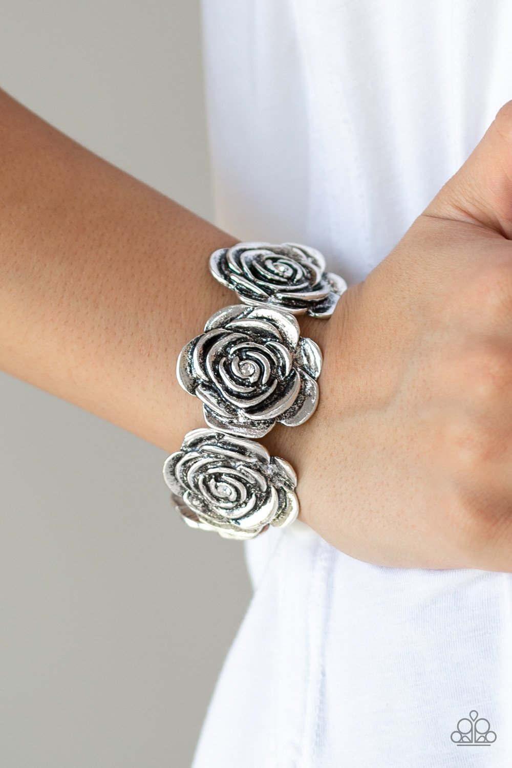 Floral Flamboyancy-white-Paparazzi bracelet
