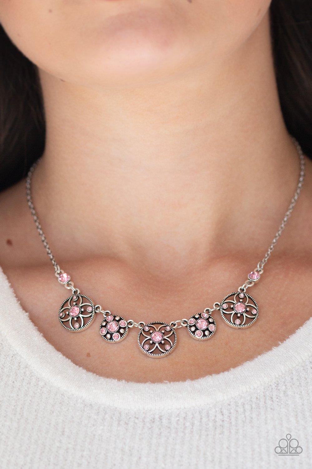 Floral Florescence-pink-Paparazzi necklace