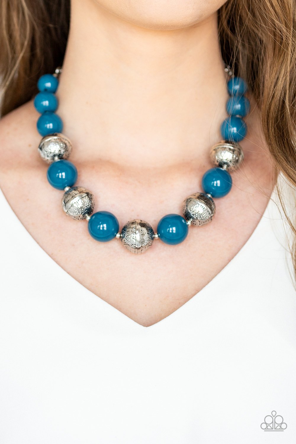 Floral Fusion-blue-Paparazzi necklace