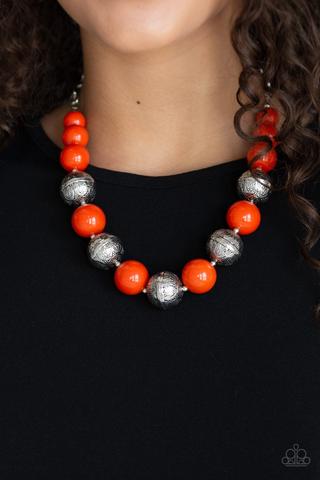Floral Fusion - orange - Paparazzi necklace