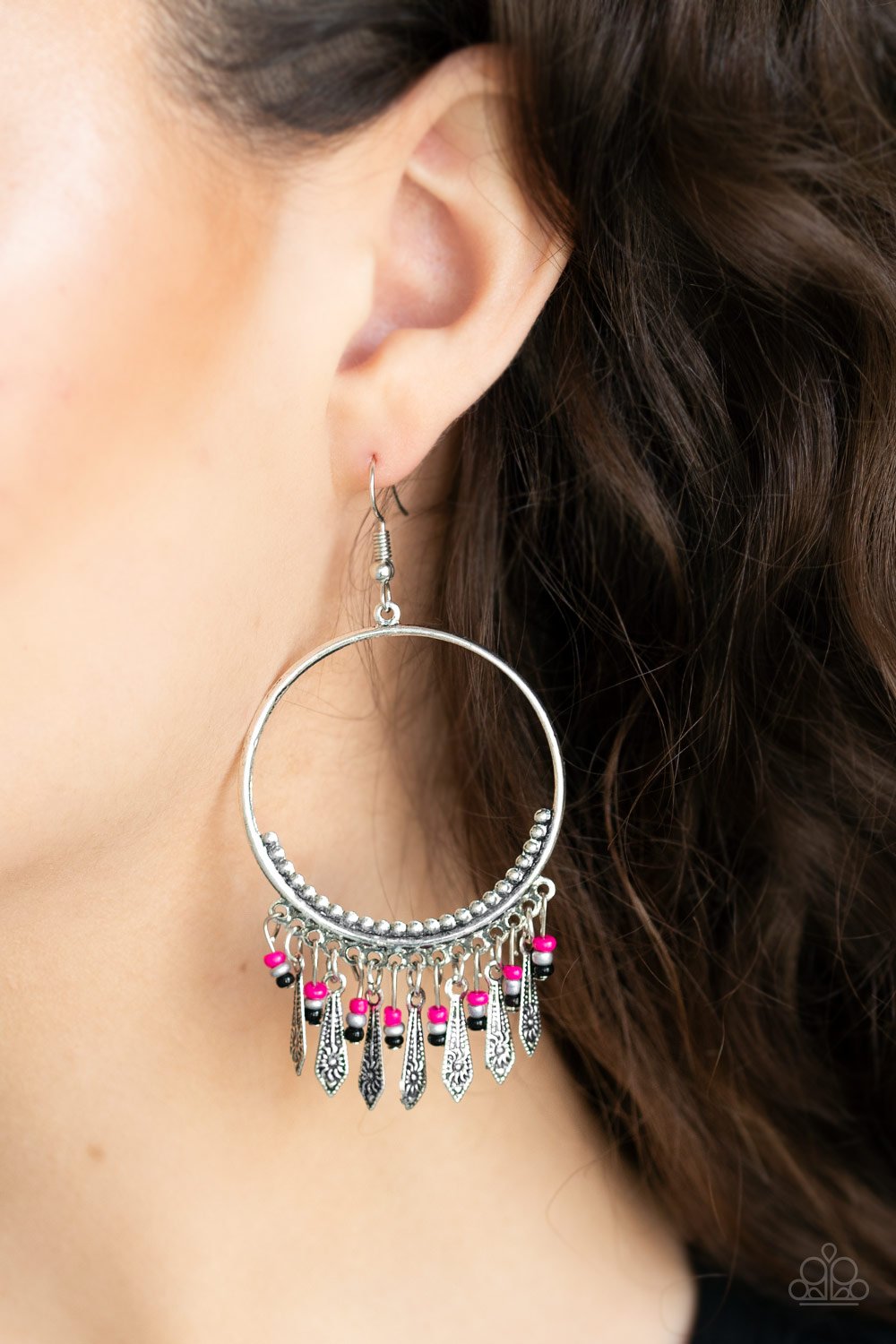 Floral Serenity-pink-Paparazzi earrings