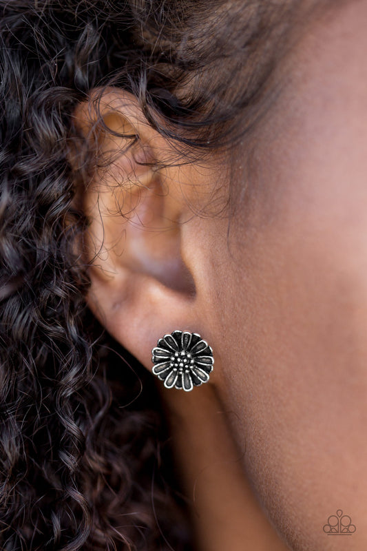 Flower Fever - Silver  - Paparazzi earrings