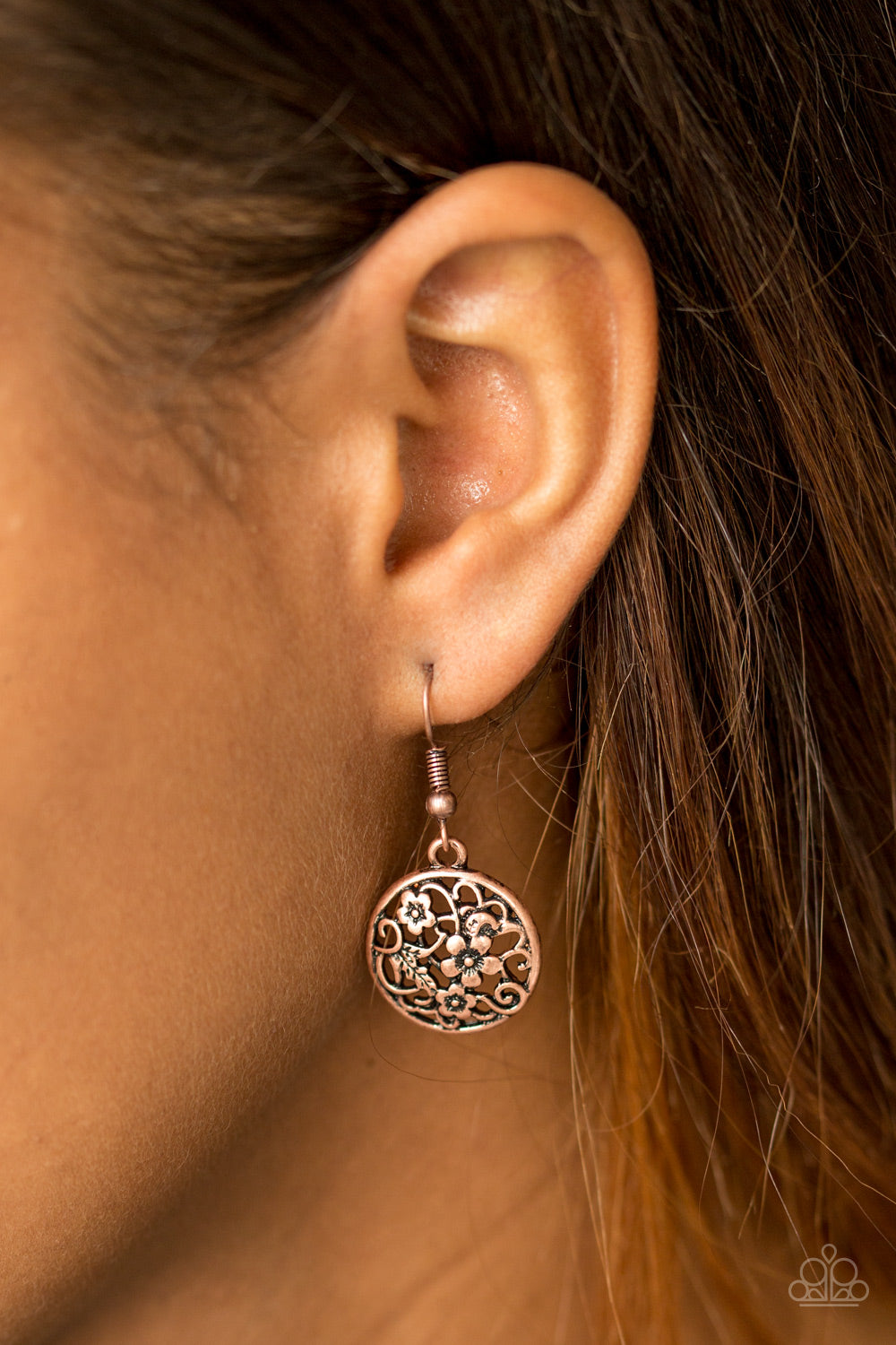 Flower Patch Perfection - copper - Paparazzi earrings