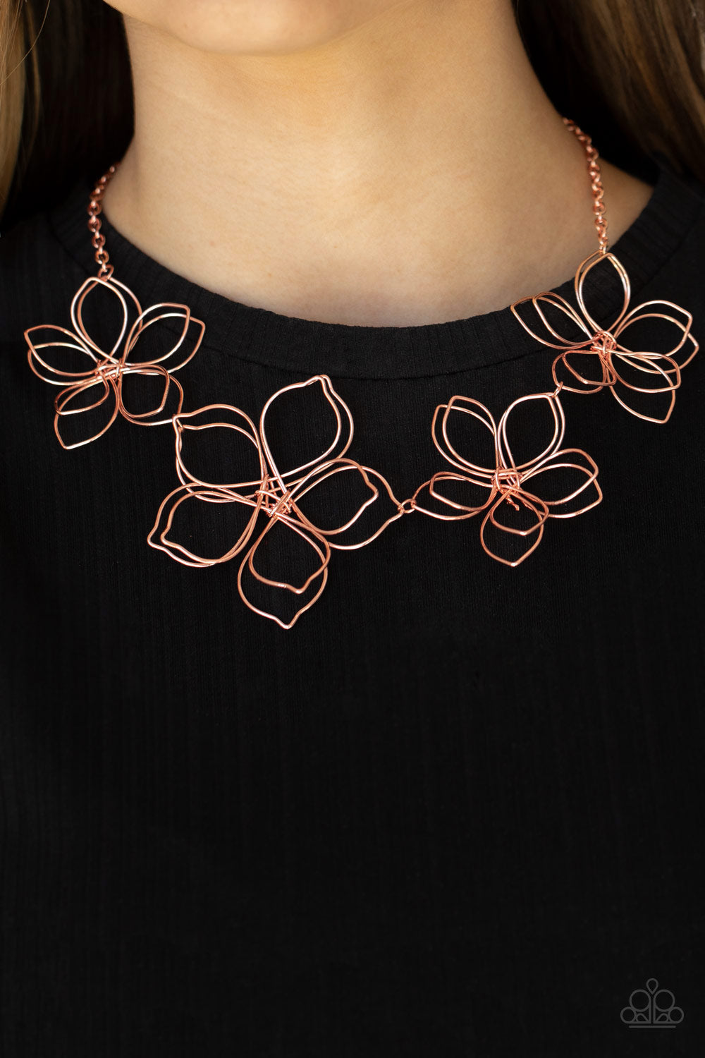 Flower Garden Fashionista - copper - Paparazzi necklace