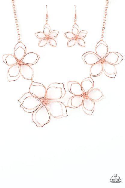 Flower Garden Fashionista - copper - Paparazzi necklace