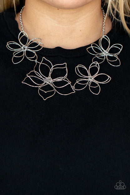 Flower Garden Fashionista - silver - Paparazzi necklace