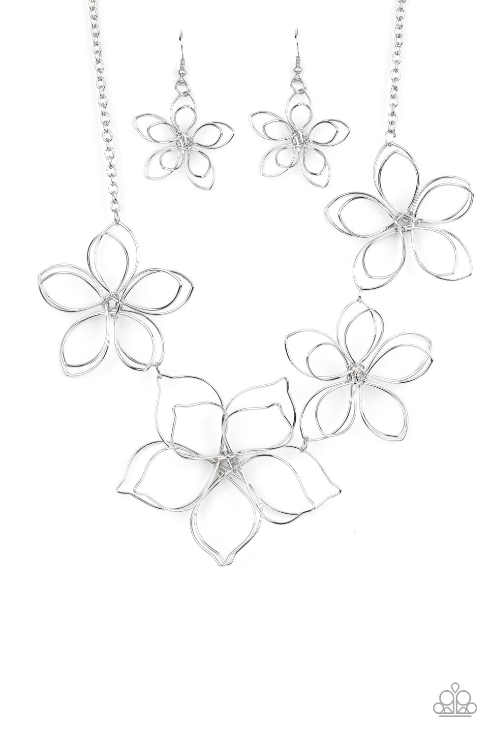 Flower Garden Fashionista - silver - Paparazzi necklace