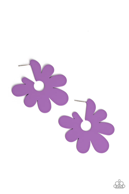 Flower Power Fantasy - purple - Paparazzi earrings