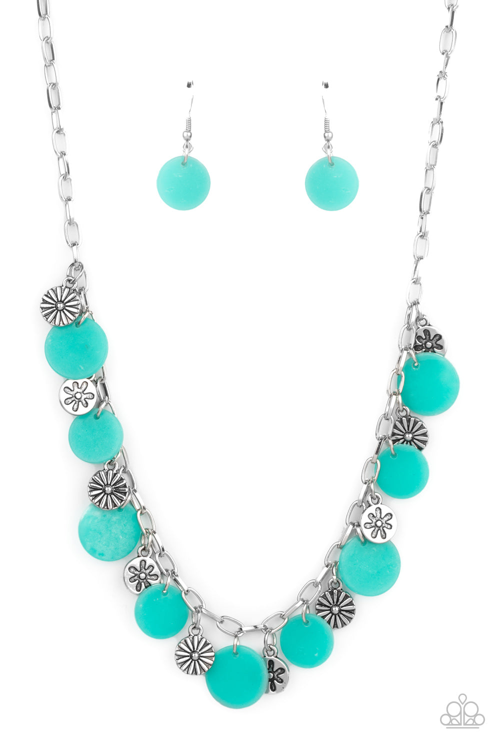 Flower Powered - blue - Paparazzi necklace