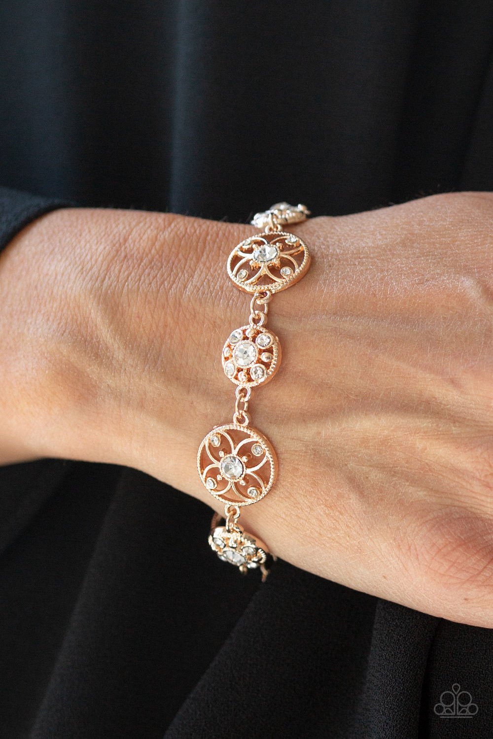 Flowery Fashion-rose gold-Paparazzi bracelet