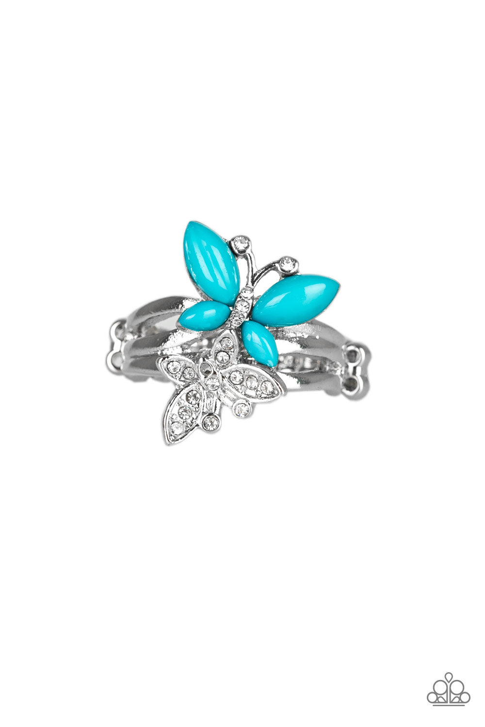 Flutter Flirt - blue - Paparazzi ring