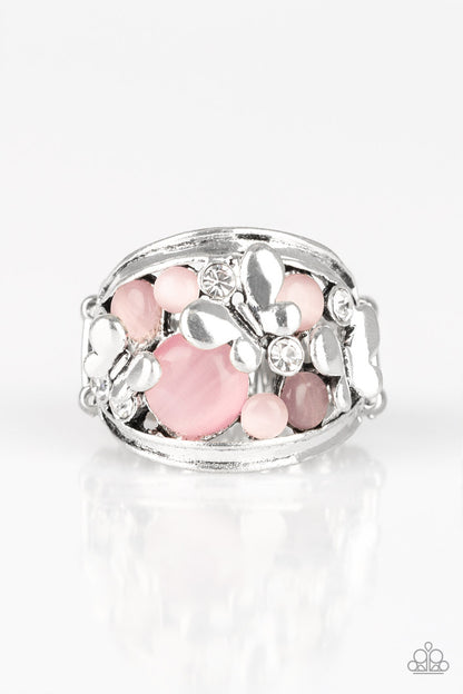 Flutter Me Up - pink - Paparazzi ring