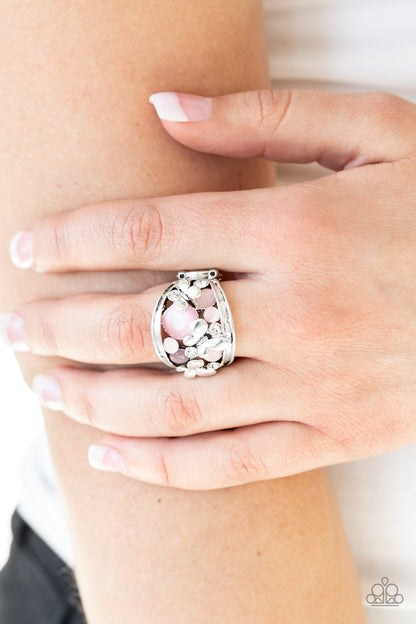 Flutter Me Up-pink-Paparazzi ring