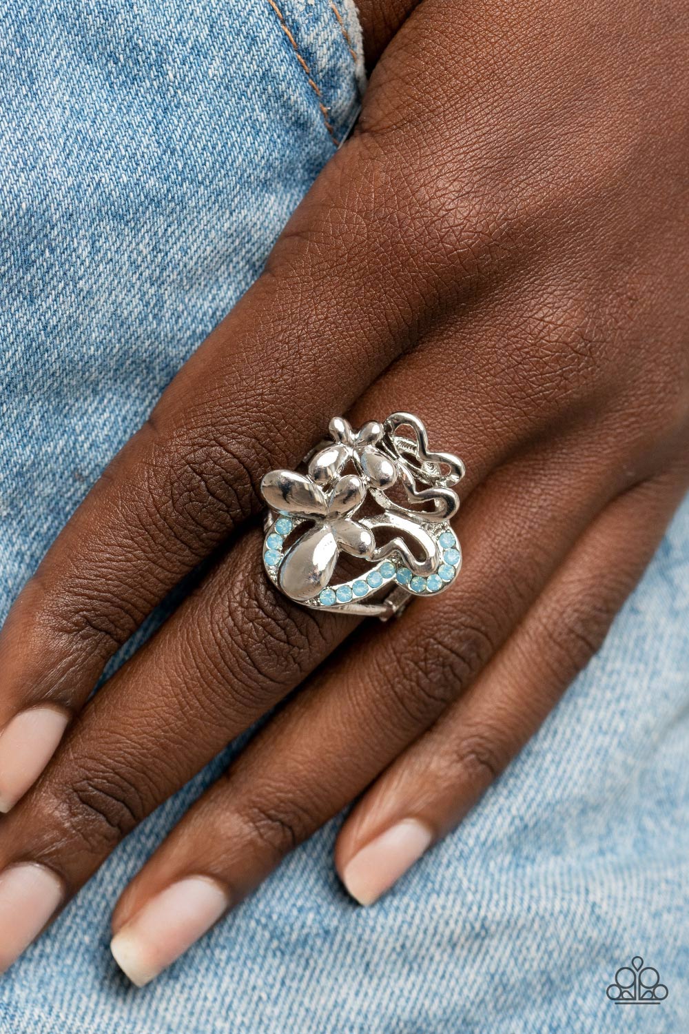 Fluttering Flashback - blue - Paparazzi ring