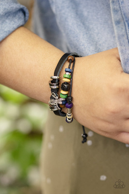 Fly High Dragonfly-black-Paparazzi bracelet