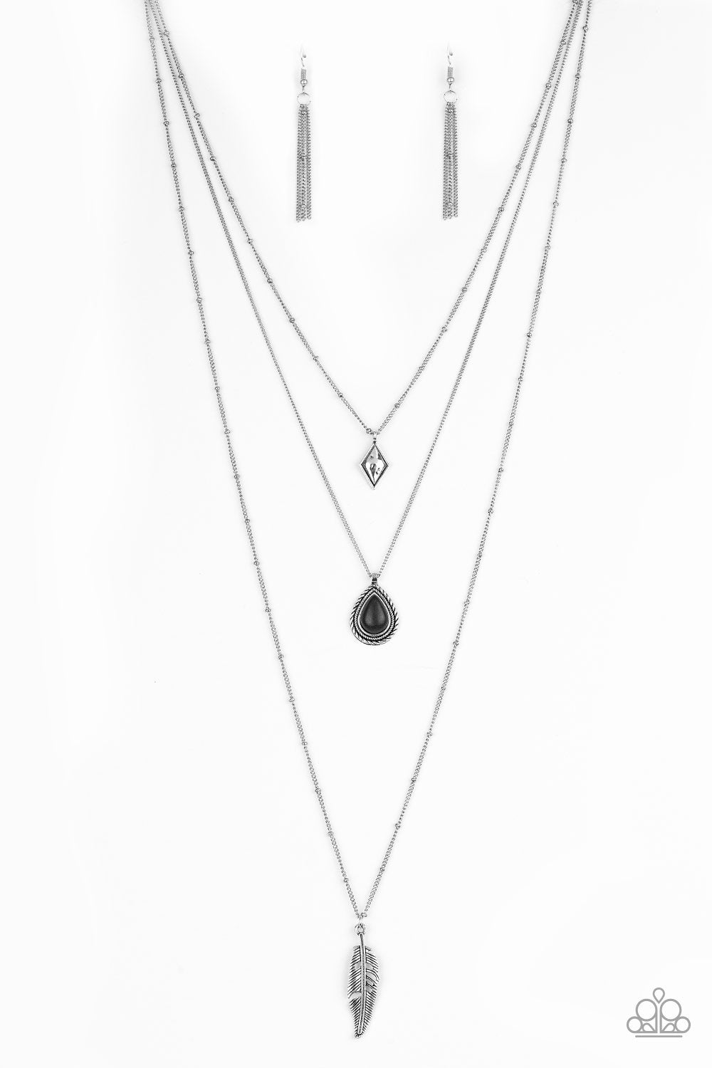 Fly the Coop - black - Paparazzi necklace