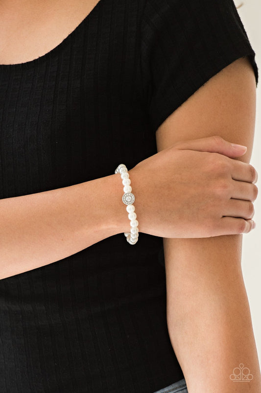 Follow My Lead-white-Paparazzi bracelet