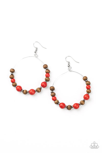 Forestry Fashion - red - Paparazzi earrings