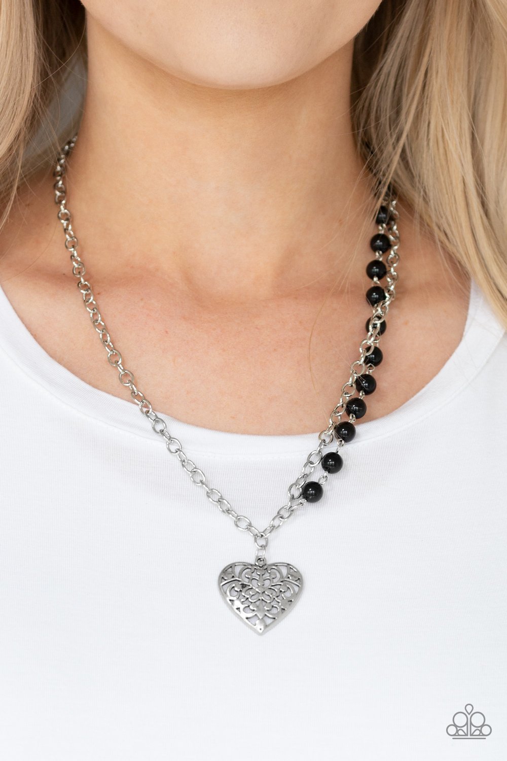 Forever in My Heart-black-Paparazzi necklace