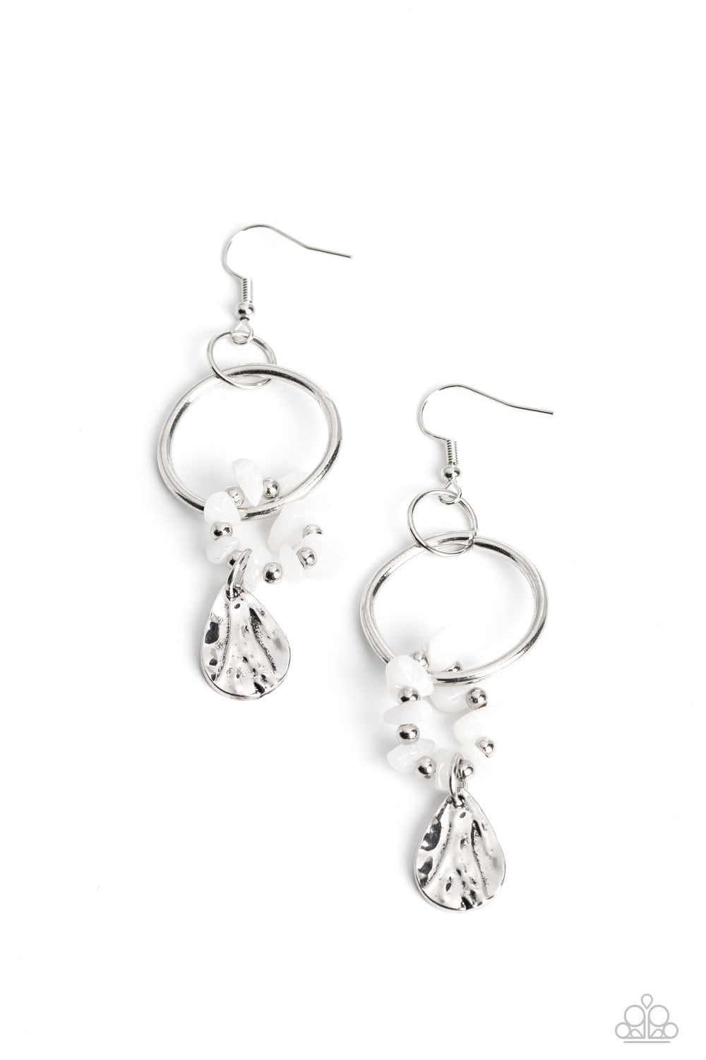 Fossil Flair - white - Paparazzi earrings