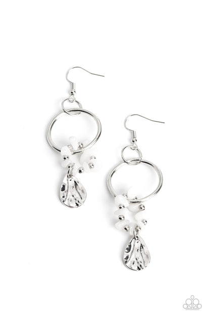 Fossil Flair - white - Paparazzi earrings