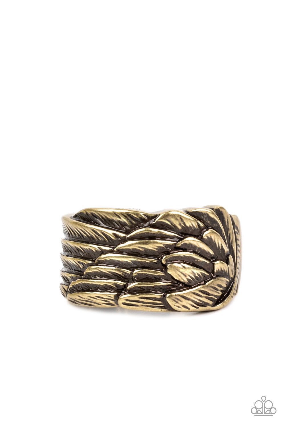 Fossil Fuel - brass - Paparazzi MENS ring