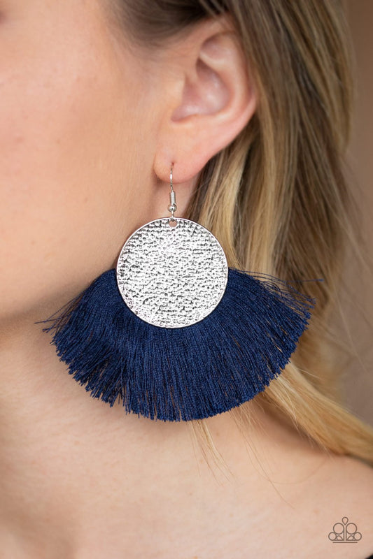 Foxtrot Fringe - blue - Paparazzi earrings