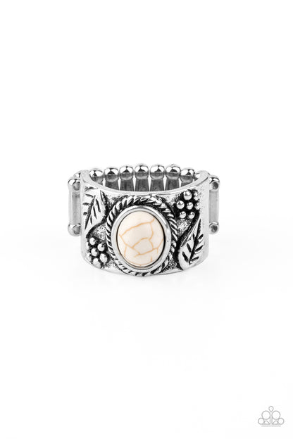 Free-Spirited Fields - white - Paparazzi ring