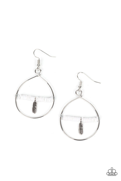 Free Bird Freedom​ - white - Paparazzi earrings