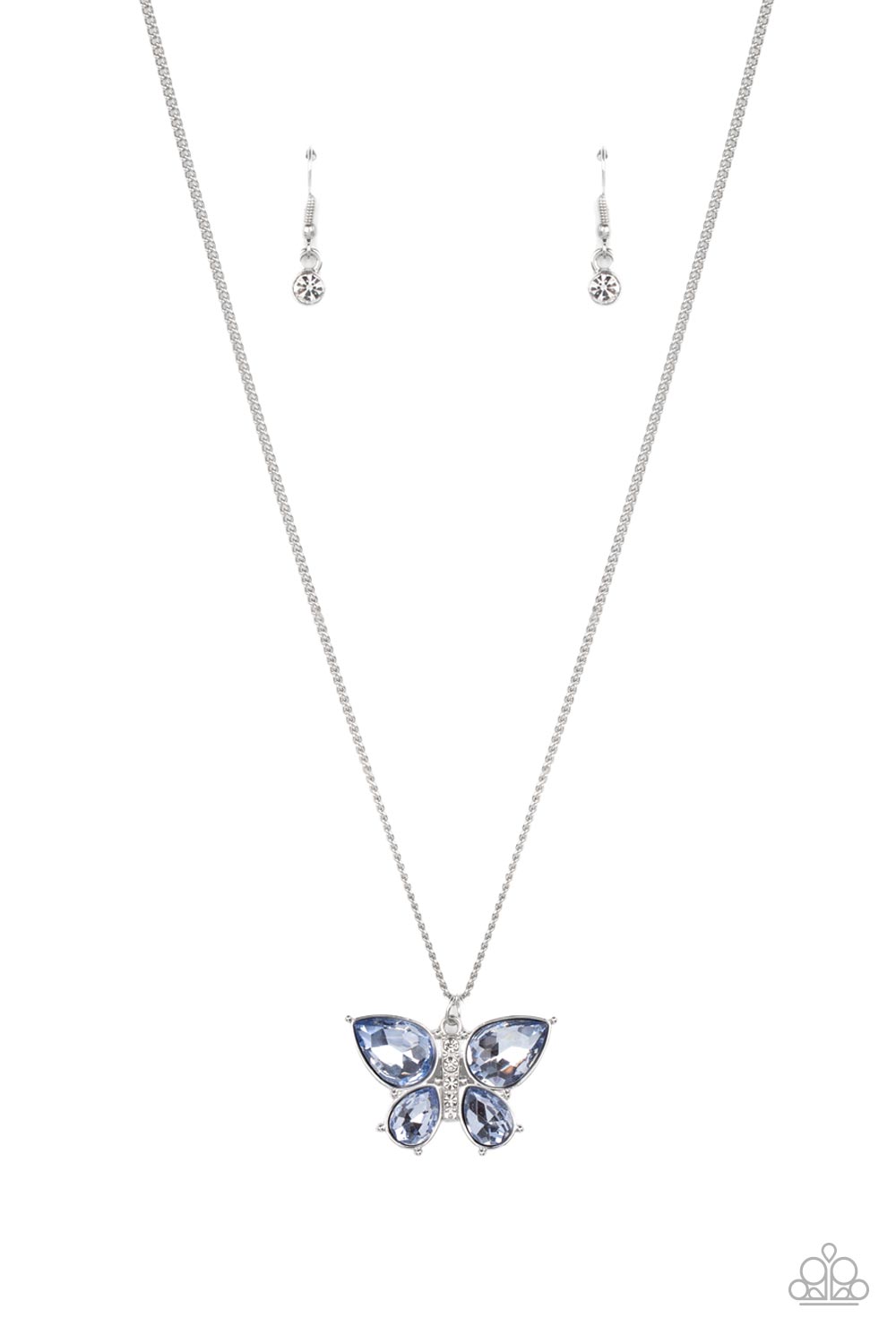 Free Flying Flutter - blue - Paparazzi necklace