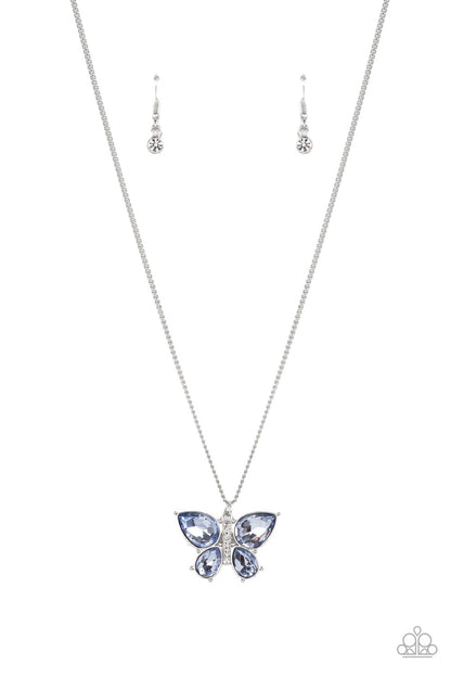 Free Flying Flutter - blue - Paparazzi necklace