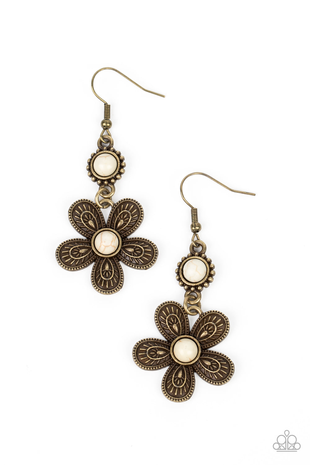 Free-Spirited Flourish - brass - Paparazzi earrings