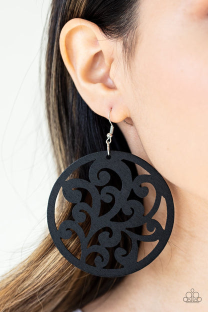 Fresh Off The Vine-black-Paparazzi earrings