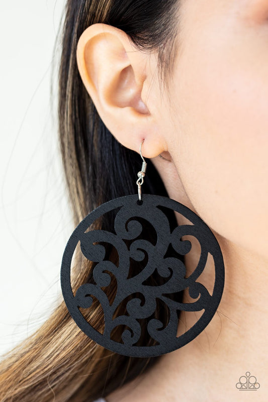 Fresh Off The Vine-black-Paparazzi earrings