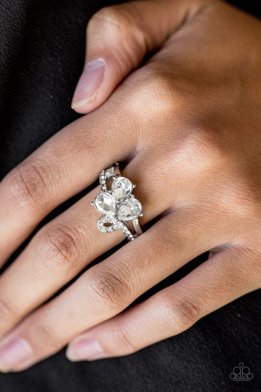 Friends in High End Places - white - Paparazzi ring