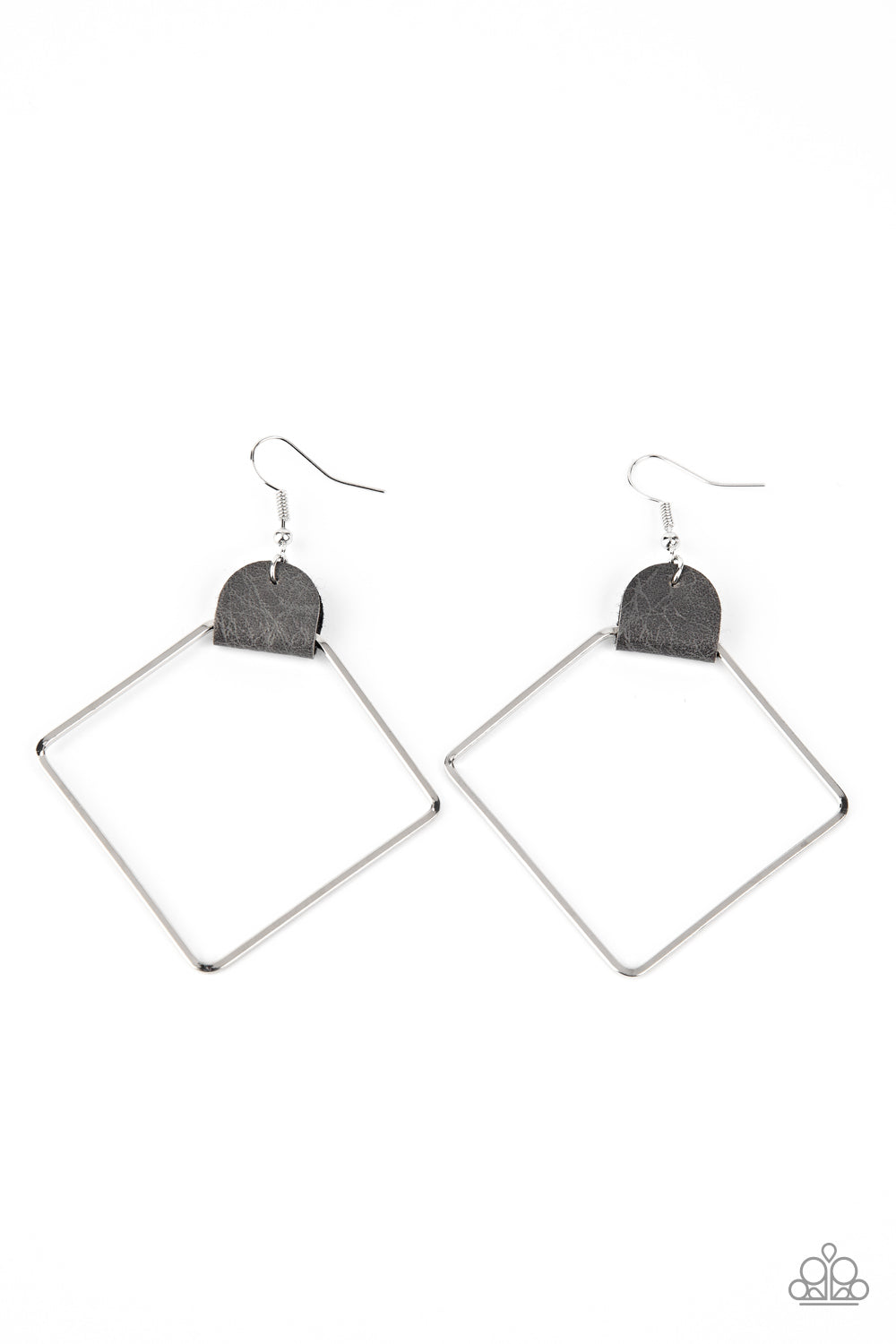 Friends of a LEATHER - silver - Paparazzi earrings