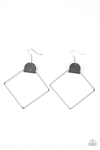 Friends of a LEATHER - silver - Paparazzi earrings