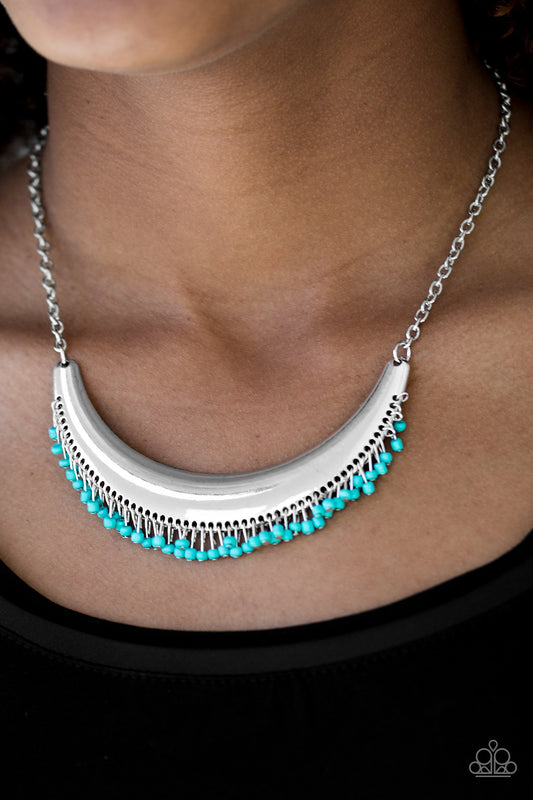 Fringe Out - blue - Paparazzi necklace
