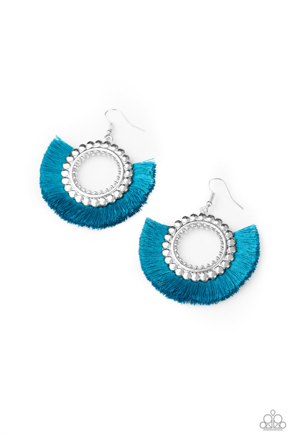 Fringe Fanatic - blue - Paparazzi earrings