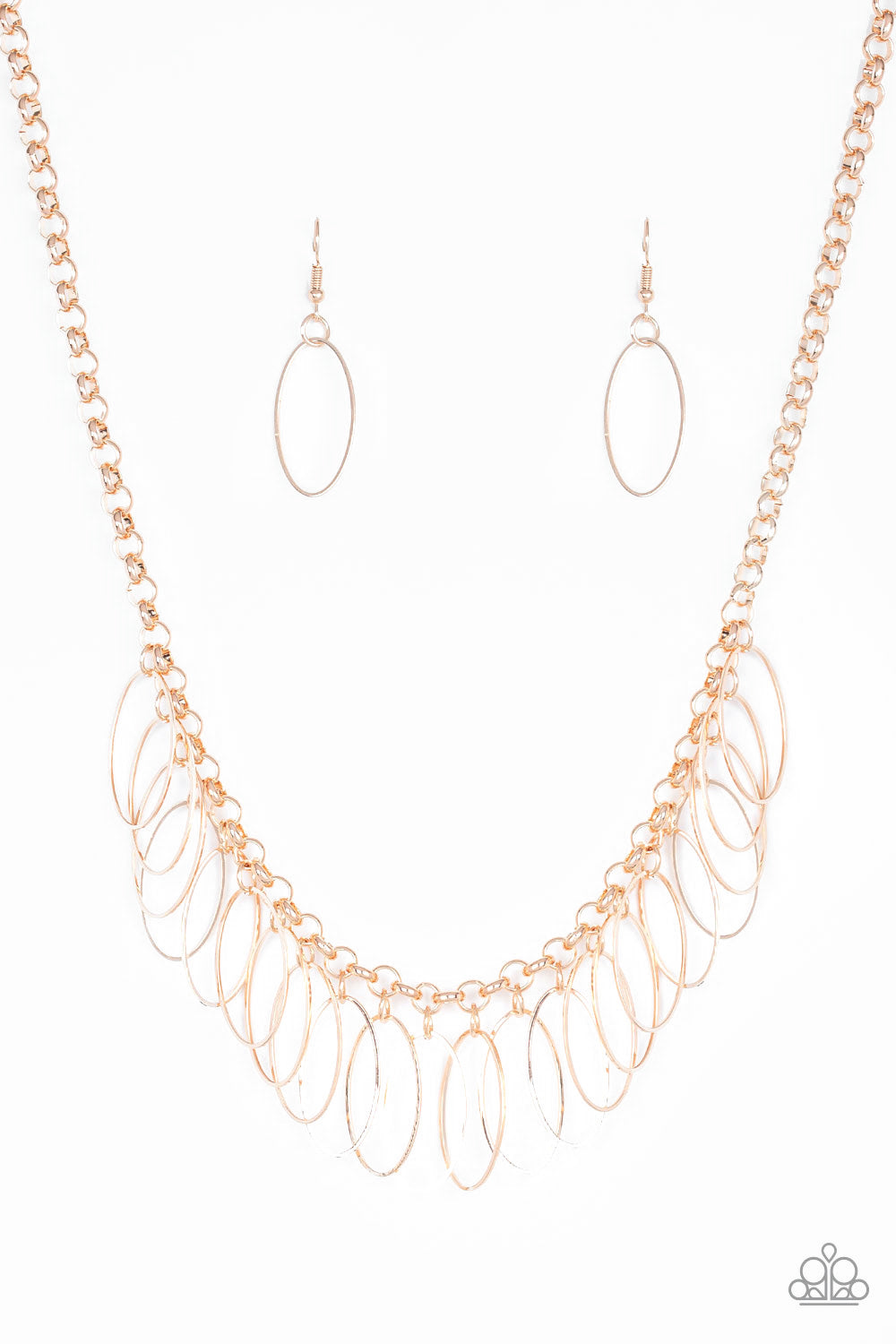 Fringe Finale - rose gold - Paparazzi necklace