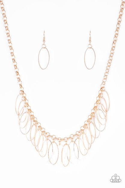 Fringe Finale - rose gold - Paparazzi necklace