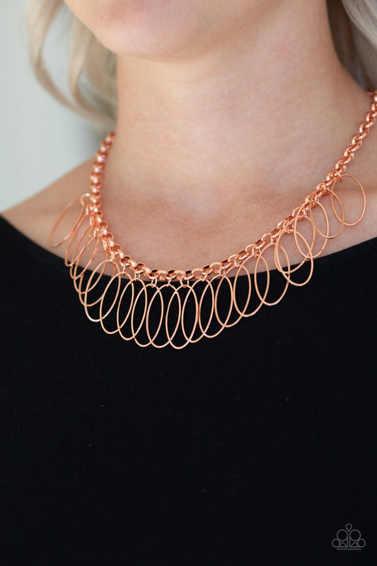 Fringe Finale-copper-Paparazzi necklace