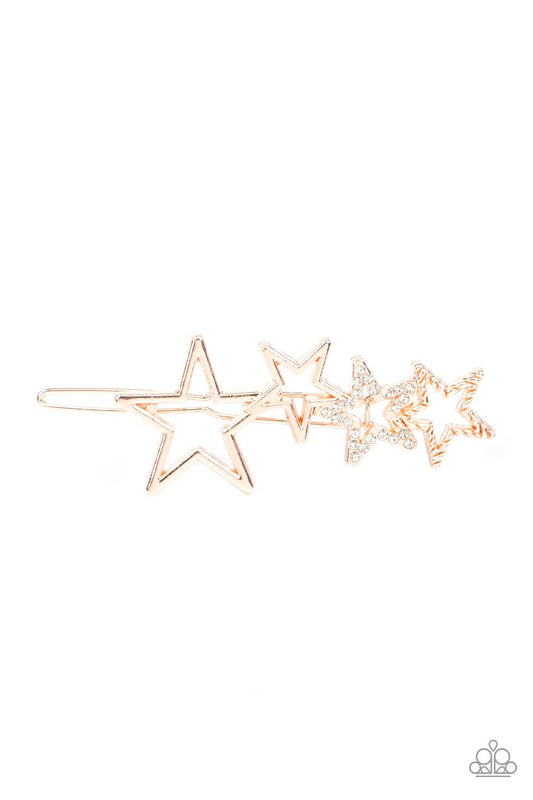 From STAR to Finish-gold-Paparazzi hair clip