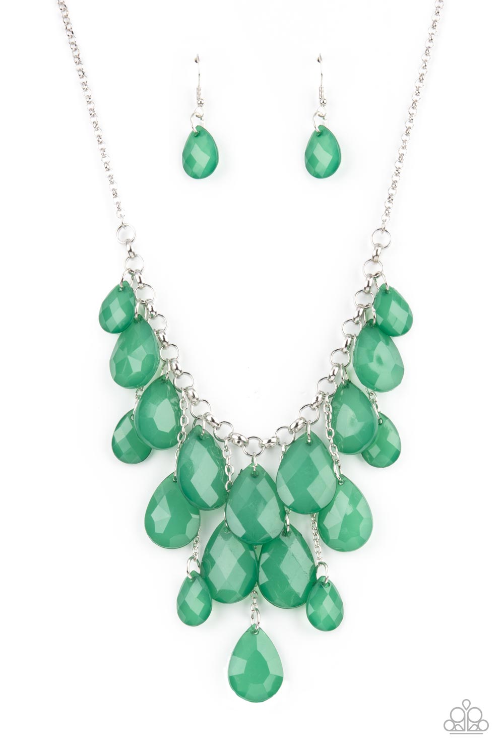 Front Row Flamboyance - green - Paparazzi necklace