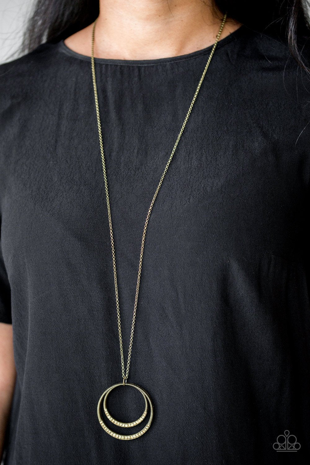 Front and Epicenter - brass - Paparazzi necklace