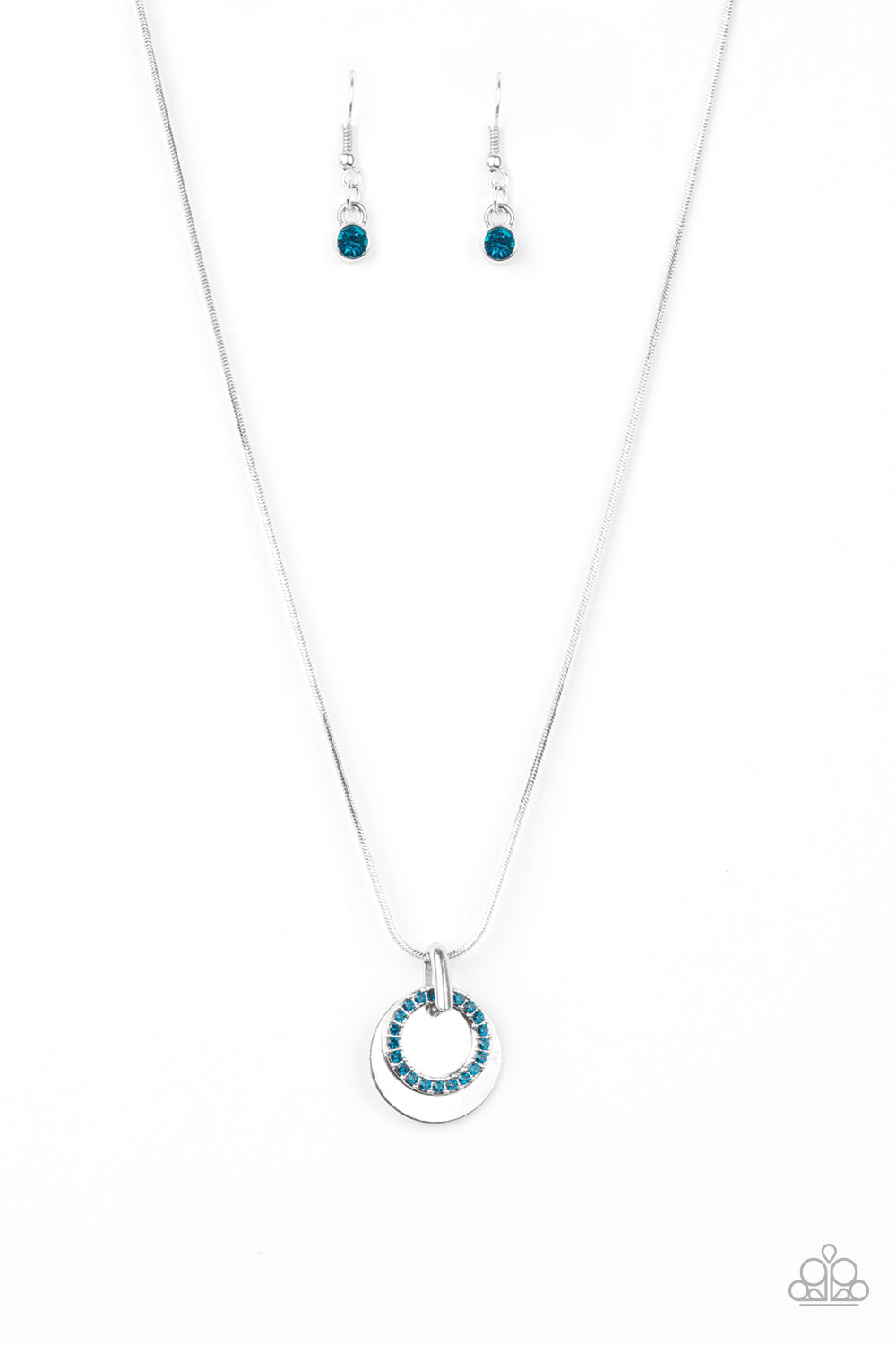 Front and CENTERED - blue - Paparazzi necklace