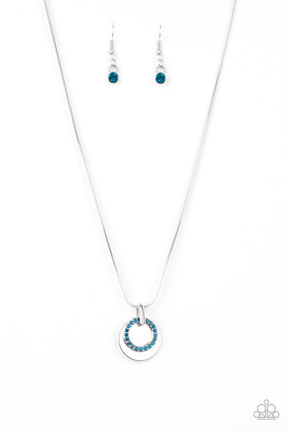 Front and CENTERED - blue - Paparazzi necklace